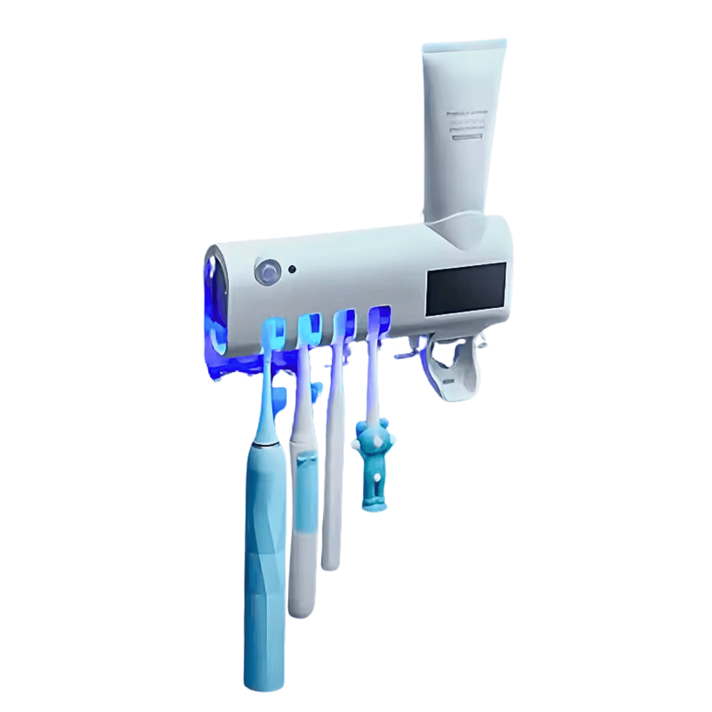 UV holder with toothpaste dispenser.